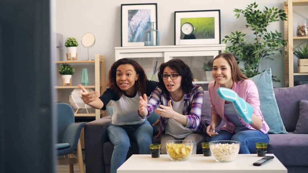 group of friends watching tv